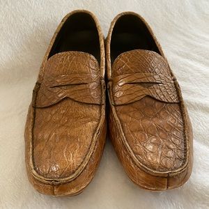 Prada Alligator Driving Penny Loafer Moccasin